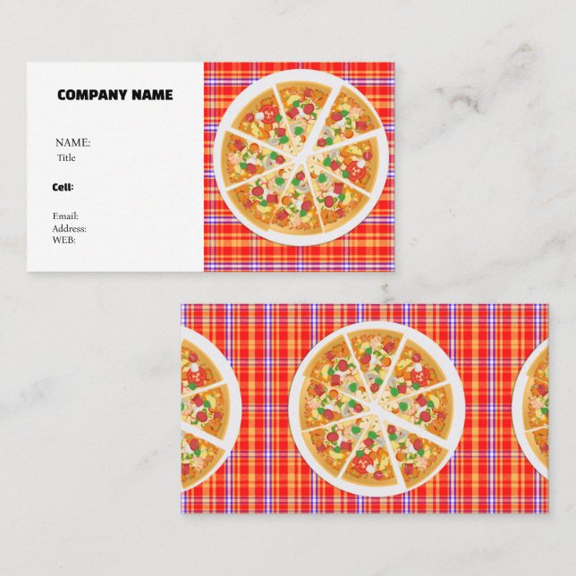 BASIC TEMPLATE BUSINESS CARD PIZZA  (Front/Back)