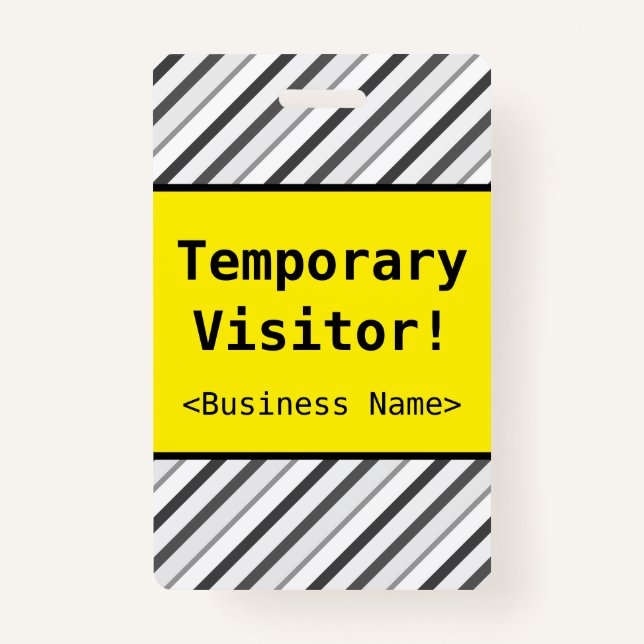 Basic "Temporary Visitor!" Badge (Front)