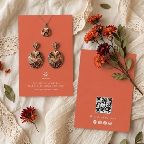 Basic Terracotta Earth Jewelry Display Logo TMF26 Business Card