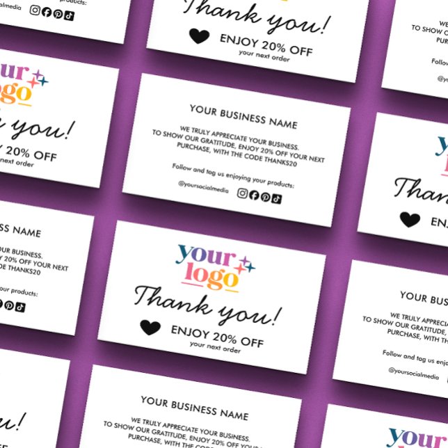 Basic Thank You Business Logo Business Discount Card (Creator Uploaded)