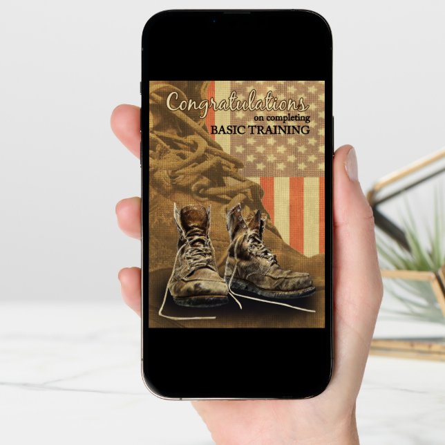 Basic Training Congratulations Combat Boots Card (Front Digital)