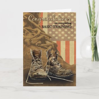Basic Training Congratulations Combat Boots Card by moonlake at Zazzle