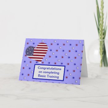 Basic Training Congratulations Red White And Blue Card by randysgrandma at Zazzle