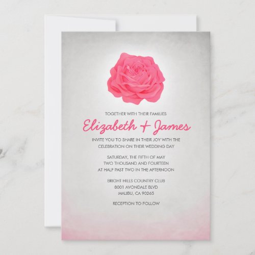 Basic Trendy Floral Wedding Invitations