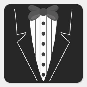 Basic Tuxedo Dinner Party Suit Square Sticker