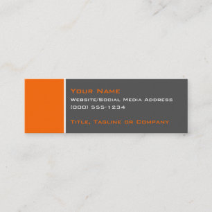 Basic Two Color Orange 2 Mini Business Card
