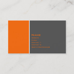 Basic Two Color Orange Business Card