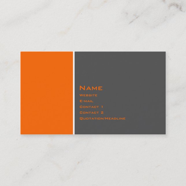 Basic Two Color Orange Business Card (Front)
