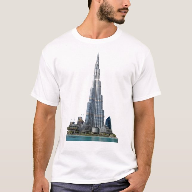 Basic Unisex T-shirt with Burj Khalifa logo (Front)