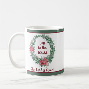Basic watercolor wreath custom Christmas Holiday  Coffee Mug