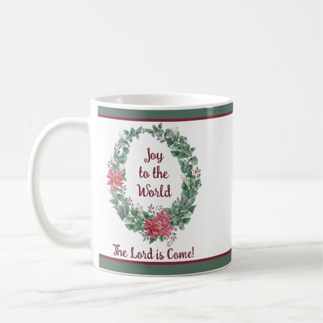 Basic watercolor wreath custom Christmas Holiday  Coffee Mug (Left)