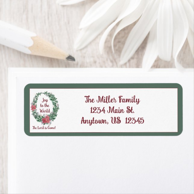 Basic watercolor wreath custom Christmas Holiday  Label (Insitu)