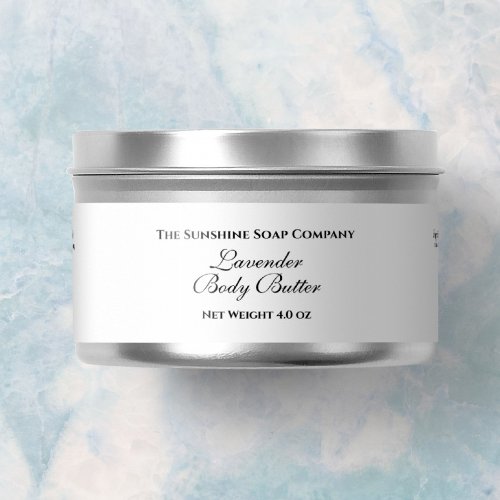 Basic Waterproof White Cosmetics Jar Label 1 x 7