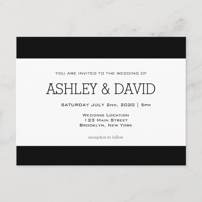 Basic Wedding Invitation Postcard (Front)