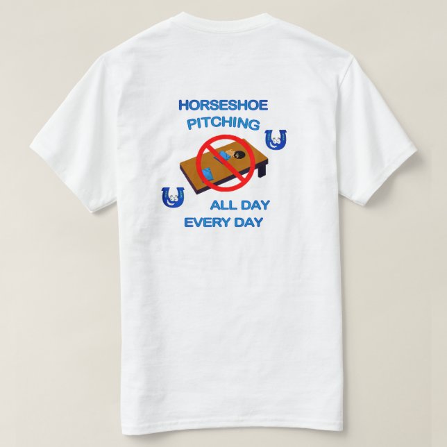 Basic White All Day HorseShoes Tee (Design Back)