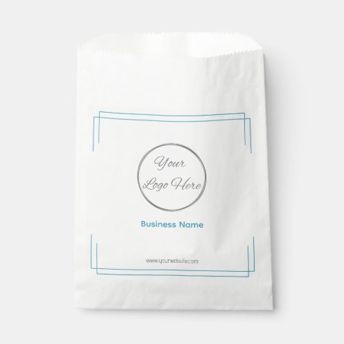 Basic white and blue branded paperbag with logo  favor bag