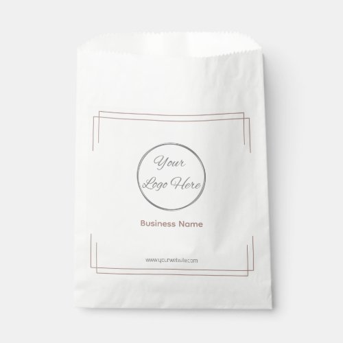 Basic white and brown branded paperbag with logo  favor bag