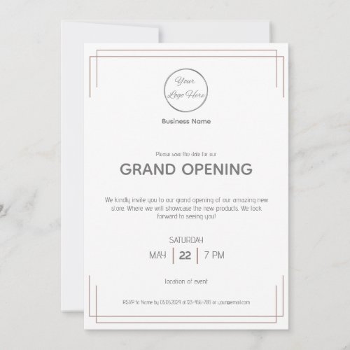 basic white brown versatile business event invitation