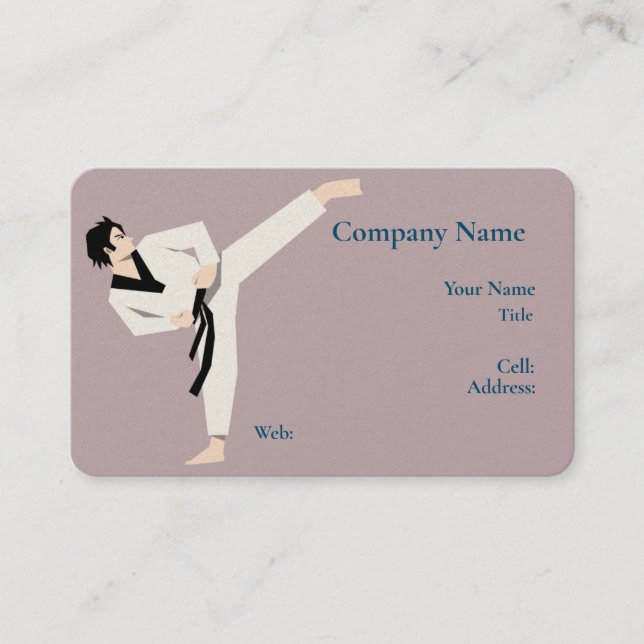 Basic white Template Business Card  karate (Front)