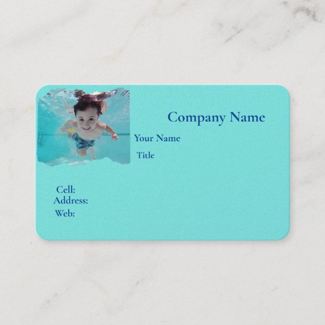 Basic white Template Business Card swimming class (Front)