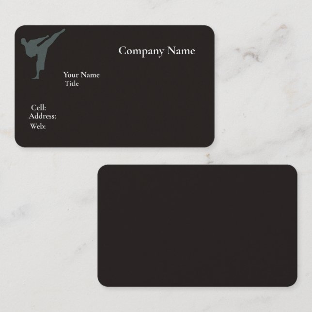 Basic white Template Business Card with blue (Front/Back)