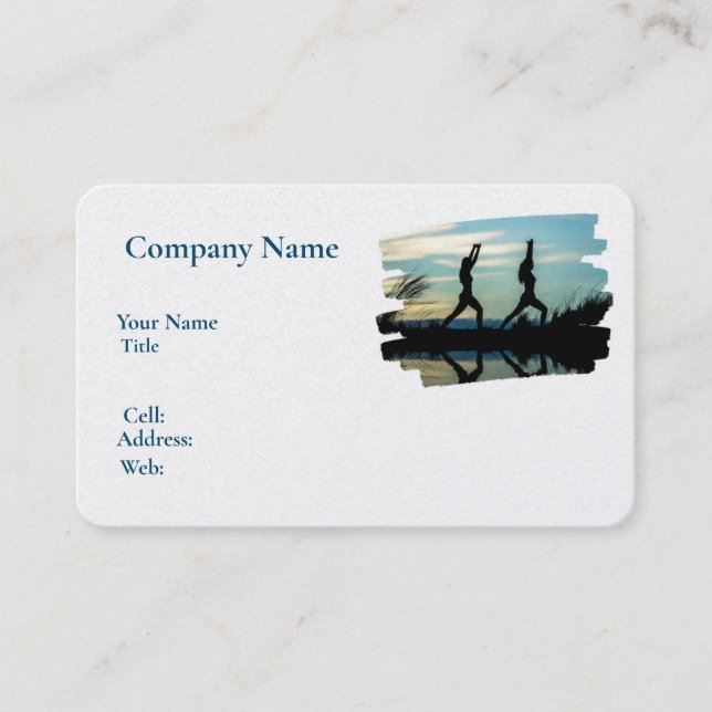 Basic white Template Business Card, yoga Card (Front)