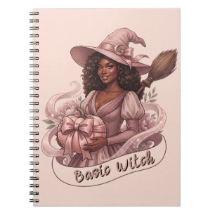 Basic Witch Black Girl Magic Pink Pumpkin Notebook