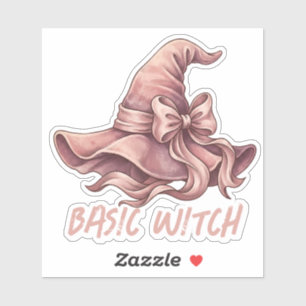 Basic Witch Coquette Pastel Pink Witch Hat Bow Sticker