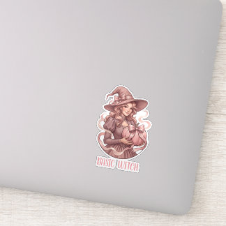 Basic Witch Coquette Vintage Pink Pumpkin Sticker