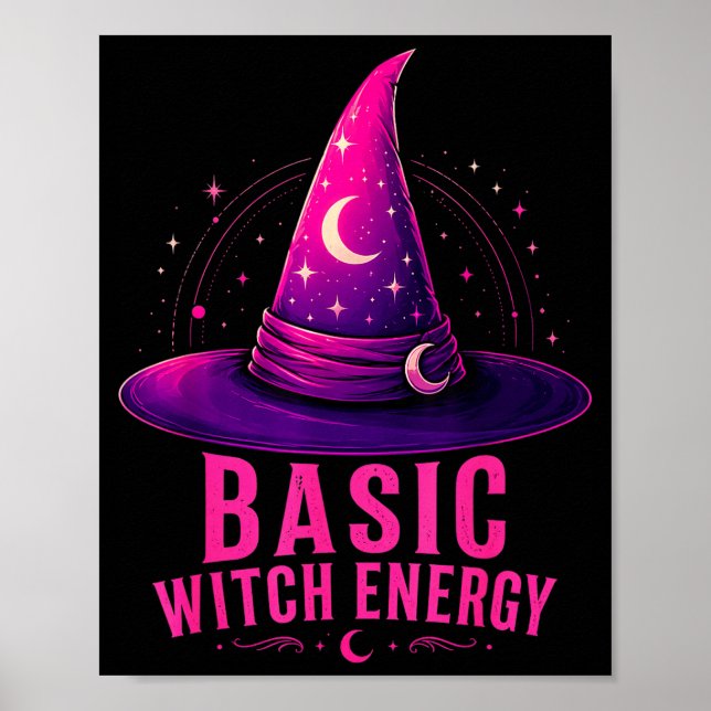 Basic witch energy halloween graphic design funny poster (Front)