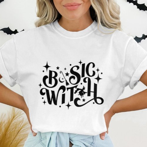 Basic Witch funny Modern Womens Halloween  T_Shirt
