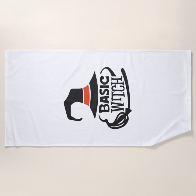 Basic Witch - Halloween Beach Towel (Front)