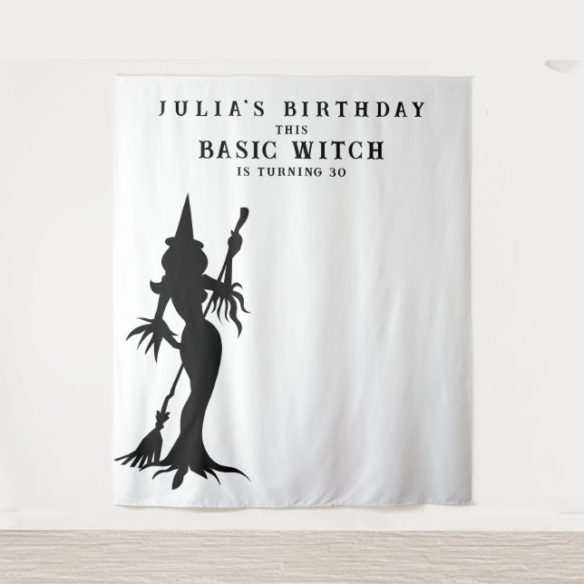 Basic Witch Halloween Birthday Party Backdrop (Front)