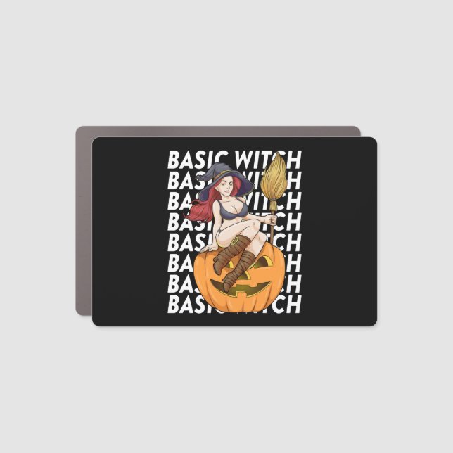 Basic Witch Halloween Costume Funny Sarcastic Car Magnet (Front)