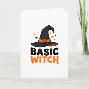 Basic Witch Halloween Hat Design Card