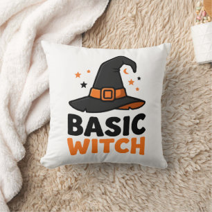 Basic Witch Halloween Hat Design Throw Pillow