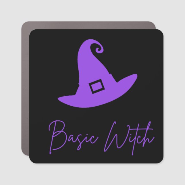 Basic Witch Halloween (Purple) Car Magnet (Front)