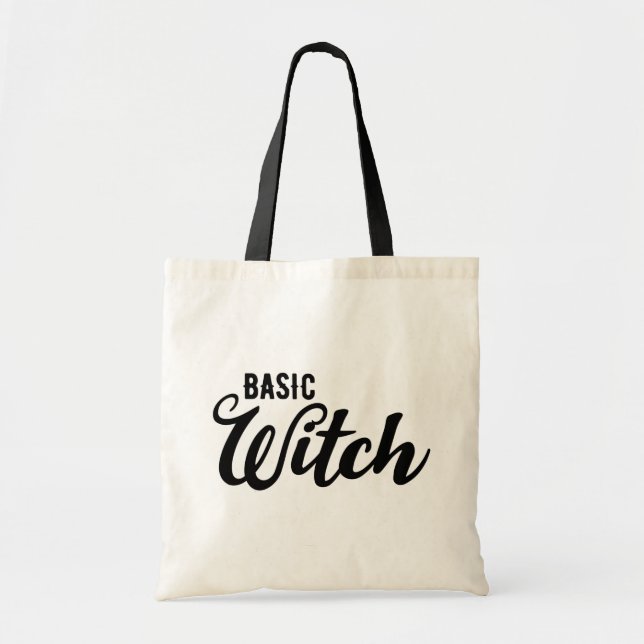 Basic Witch Halloween Typography Magic Wicca Tote Bag (Front)