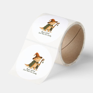 Basic Witch Just Here For Candy Bearded Dragon Classic Round Sticker