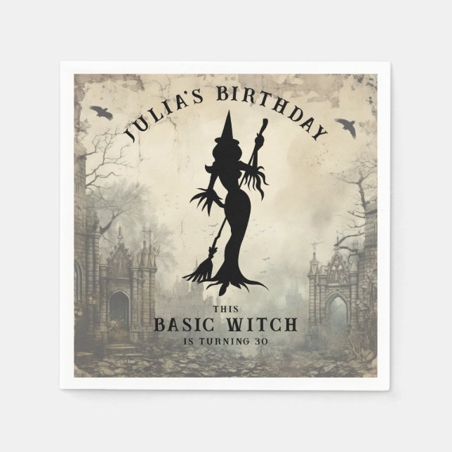 Basic Witch Modern Women Halloween  Napkins (Front)