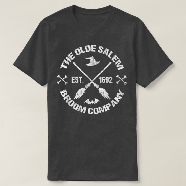 Basic Witch Olde Salem Broom Company Spell Hallowe T-Shirt (Design Front)