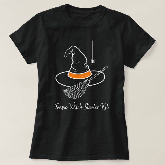 Basic Witch Starter Kit Funny Halloween T-Shirt (Design Front)