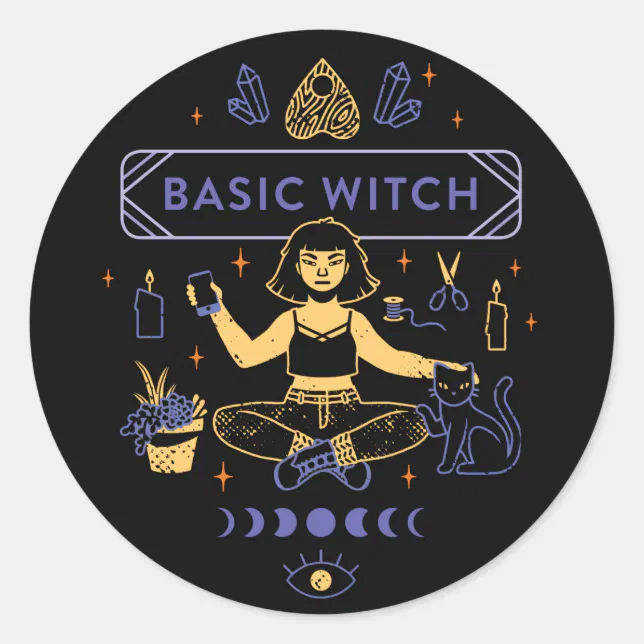 Basic Witches - Camille Chew Classic Round Sticker | Zazzle