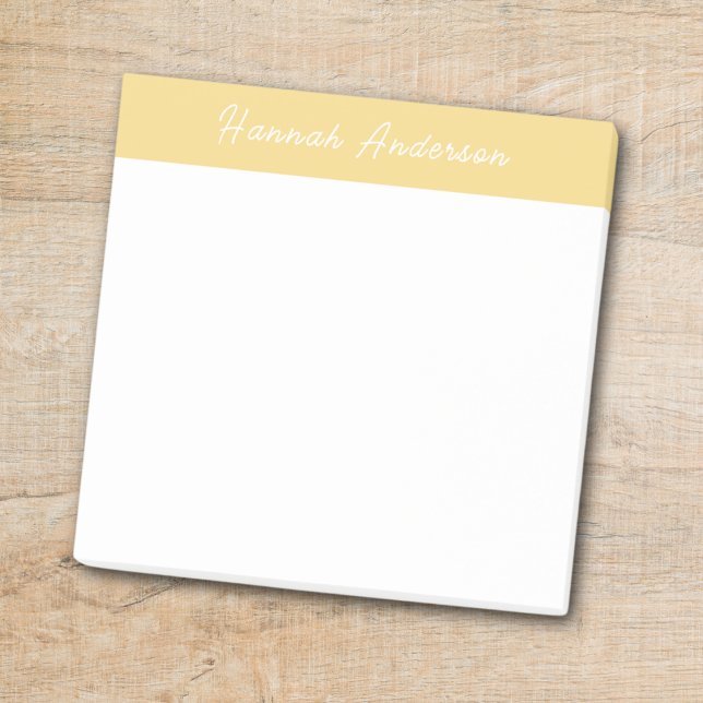 Basic Yellow Monogram Full Name Post-it Notes (Creator Uploaded)