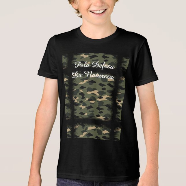 Basic Young Masc Camouflage Organic-2 Tri-Blend Shirt (Front)