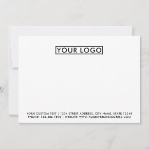 Basic Your Business Company Logo Branding Simple N Note Card