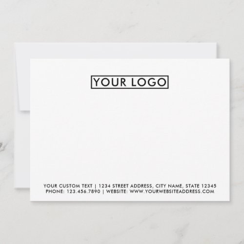 Basic Your Business Company Logo Branding Simple N Note Card