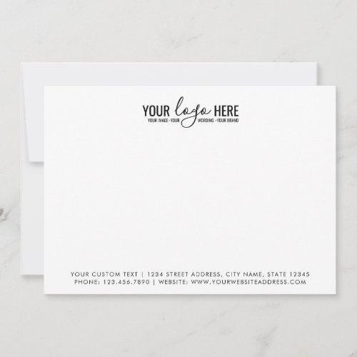 Basic Your Business Company Logo Branding Simple Note Card