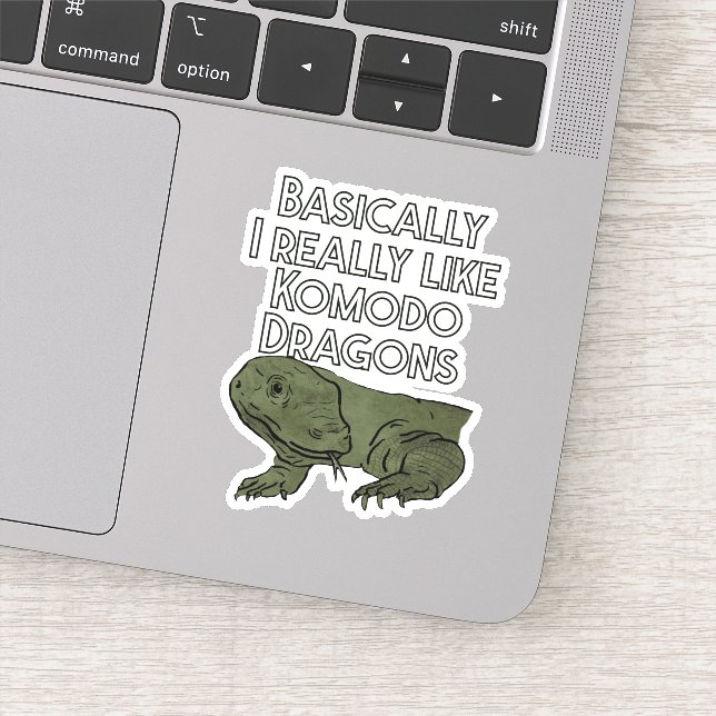 Basically I Really Like Komodo Dragons  Sticker (Detail)