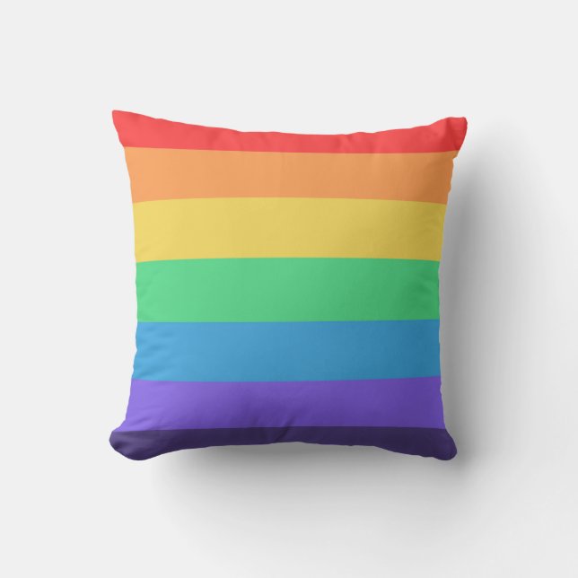 Basically Rainbow  Throw Pillow (Front)